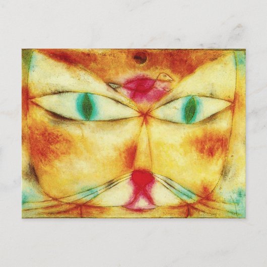 Paul Klee Cat and Bird Postcard Postkarte (Vorderseite)