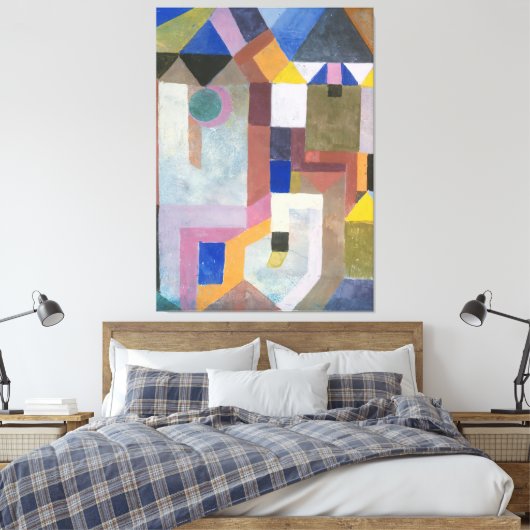 Paul Klee Colorful Architecture Leinwanddruck (Insitu (Schlafzimmer))