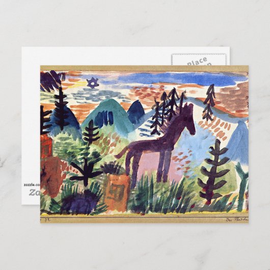 Paul Klee - Das Pferd Postkarte (Vorne/Hinten)