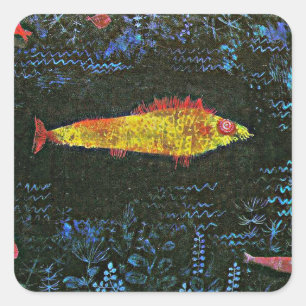 Paul Klee - Der Goldfish Quadratischer Aufkleber
