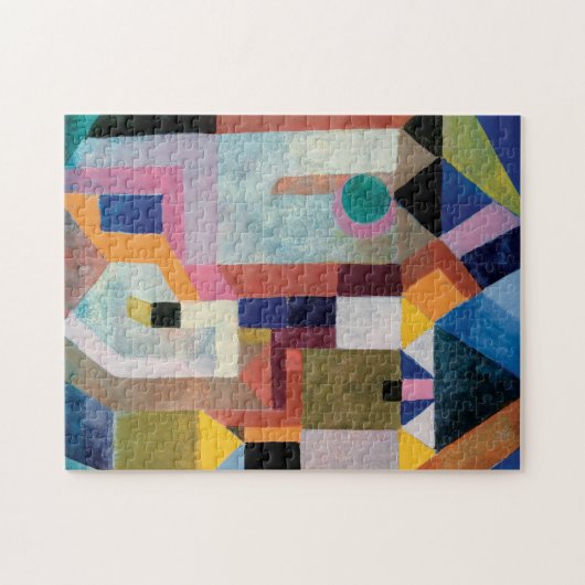 Paul Klee, farbenfrohe Architektur (1917) - Farben Puzzle (Horizontal)