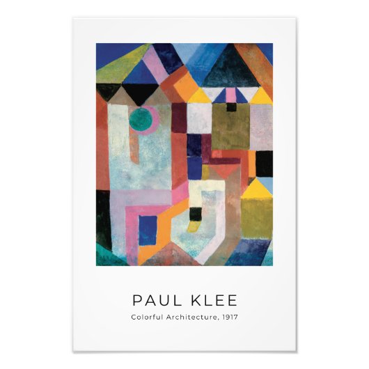 Paul Klee, farbenfrohe Architektur - Abstrakte Kun Fotodruck (Vorne)