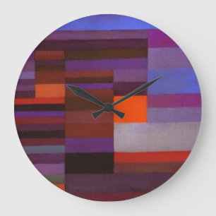 Paul Klee Feuer im Abend Abstrakte Kunst Große Wanduhr