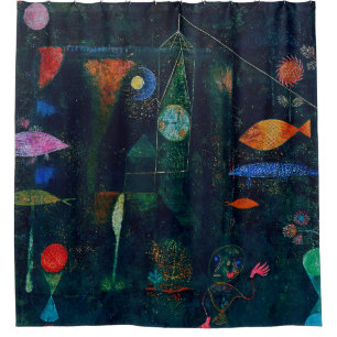 Paul Klee Fish Magic Abstrakte Malerei Grafik Duschvorhang