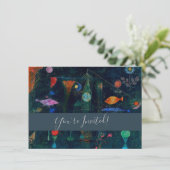 Paul Klee Fish Magic Abstrakte Malerei Grafik Einladung (Stehend Vorderseite)