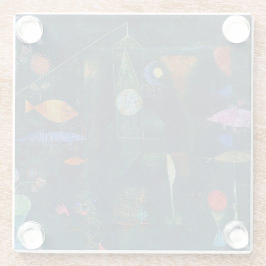 Paul Klee Fish Magic Abstrakte Malerei Grafik Glasuntersetzer (Rückseite)