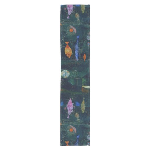 Paul Klee Fish Magic Abstrakte Malerei Grafik Kurzer Tischläufer (Vorderseite)