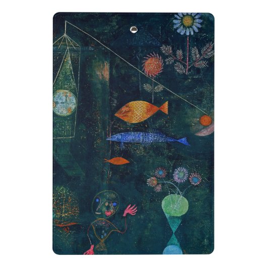 Paul Klee Fish Magic Abstrakte Malerei Grafik Mini Klemmbrett (Rückseite)