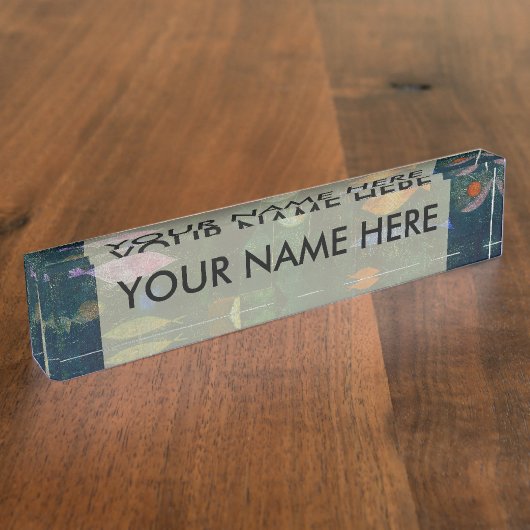 Paul Klee Fish Magic Abstrakte Malerei Grafik Namensplakette (Seite)