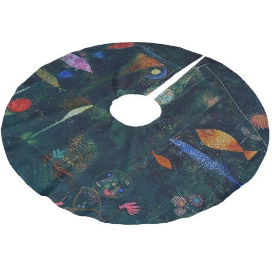 Paul Klee Fish Magic Abstrakte Malerei Grafik Polyester Weihnachtsbaumdecke (Schrägansicht)