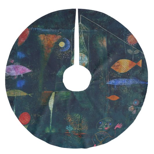 Paul Klee Fish Magic Abstrakte Malerei Grafik Polyester Weihnachtsbaumdecke (Vorderseite)