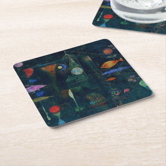 Paul Klee Fish Magic Abstrakte Malerei Grafik Rechteckiger Pappuntersetzer (angewinkelt)