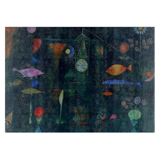Paul Klee Fish Magic Abstrakte Malerei Grafik Schneidebrett (Vorderseite)