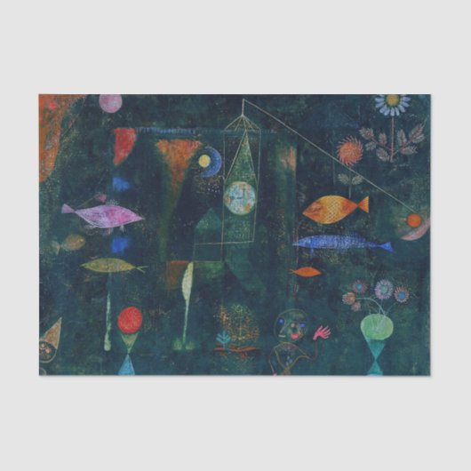 Paul Klee Fish Magic Abstrakte Malerei Grafik Seidenpapier (Vorderseite)