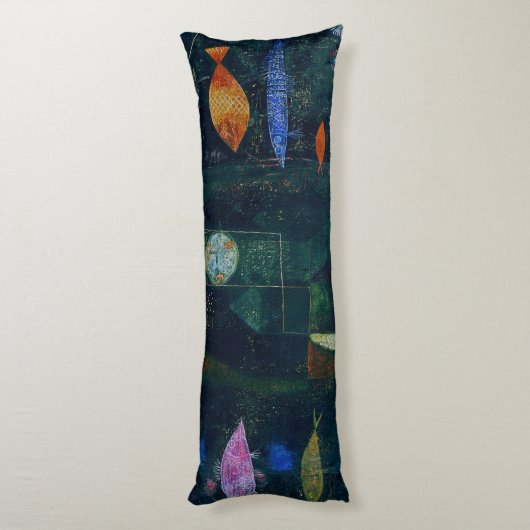 Paul Klee Fish Magic Abstrakte Malerei Grafik Seitenschläferkissen (Rückseite (Vertikal))