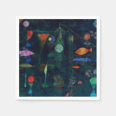 Paul Klee Fish Magic Abstrakte Malerei Grafik Serviette (Vorderseite)
