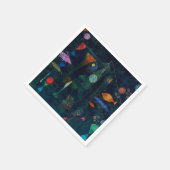 Paul Klee Fish Magic Abstrakte Malerei Grafik Serviette (Ecke)