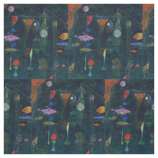 Paul Klee Fish Magic Abstrakte Malerei Grafik Stoff (Muster)