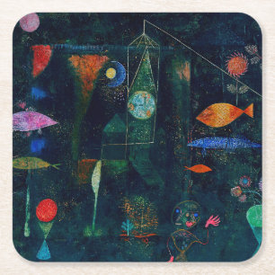 Paul Klee Fish Magic Abstrakte Malerei Grafische K Rechteckiger Pappuntersetzer