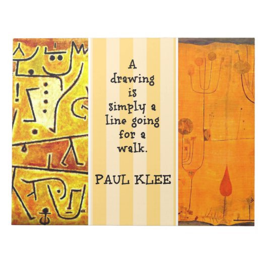 Paul Klee Gemälde und Quotation Notizblock (Vorderseite)