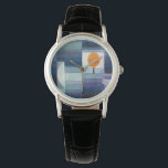 Paul Klee Harbinger vom Herbst. Blaue geometrische Armbanduhr<br><div class="desc">Paul Klee Uhr "Der Herbstvorbote". Aquarellblau Natur geometrische Vintage Kunst.</div>