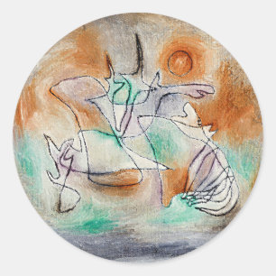 Paul Klee - Heulender Hund, Runder Aufkleber
