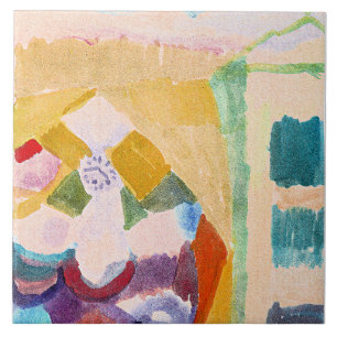 Paul Klee - Innenraum mit der Uhr Fliese