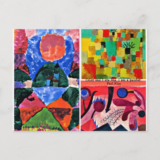Paul Klee Kunstsammlung und Zitat Postkarte (Vorderseite)