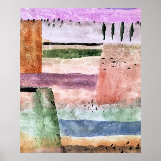 Paul Klee, Landschaft mit Pappeln, Poster (Vorne)