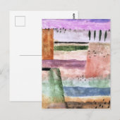 Paul Klee, Landschaft mit Pappeln, Postkarte (Vorne/Hinten)