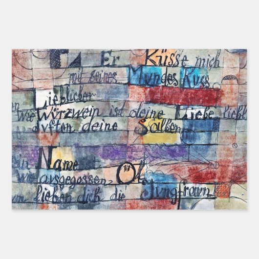 Paul Klee Letters Wrapping Paper Sheets Geschenkpapier Set (Vorderseite 2)