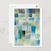 Paul Klee Malerei, "First House in a Settlement" Postkarte (Vorne/Hinten)