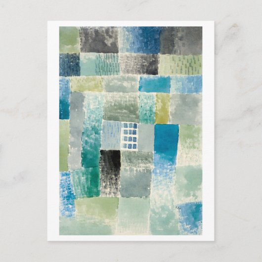 Paul Klee Malerei, "First House in a Settlement" Postkarte (Vorderseite)