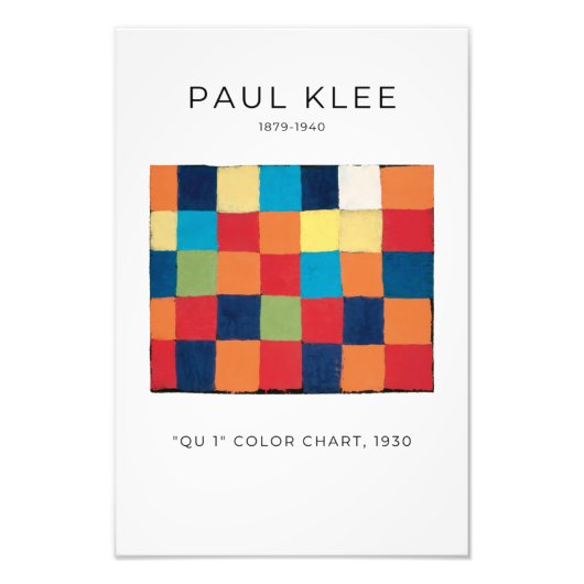 Paul Klee, Qu 1 Farbdiagramm, Abstrakte Farbkunst Fotodruck (Vorne)