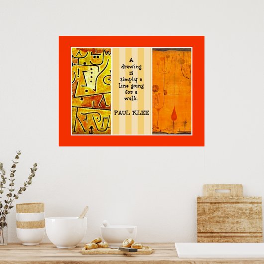 Paul Klee - Quote und Collage Poster (Küche)