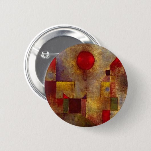 Paul Klee Red Balloon Abstrakte farbenfrohe Kunst Button (Vorne & Hinten)
