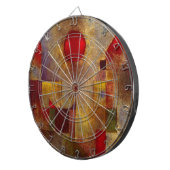 Paul Klee Red Balloon Abstrakte farbenfrohe Kunst Dartscheibe (Vorderseite rechts)