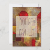 Paul Klee Red Balloon Abstrakte farbenfrohe Kunst Einladung (Vorderseite)