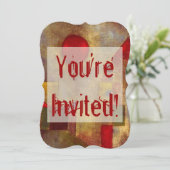 Paul Klee Red Balloon Abstrakte farbenfrohe Kunst Einladung (Stehend Vorderseite)