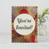 Paul Klee Red Balloon Abstrakte farbenfrohe Kunst Einladung (Stehend Vorderseite)