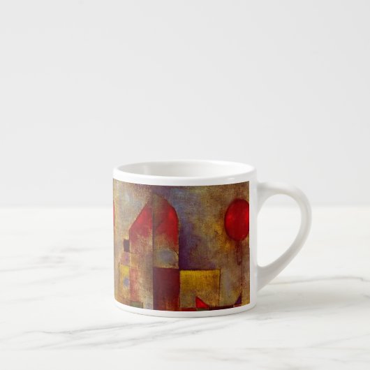 Paul Klee Red Balloon Abstrakte farbenfrohe Kunst Espressotasse (Rechts)