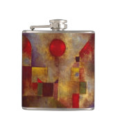 Paul Klee Red Balloon Abstrakte farbenfrohe Kunst Flachmann (Vorderseite)