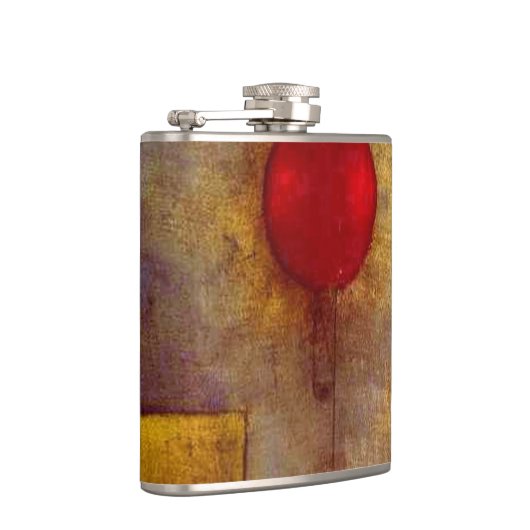 Paul Klee Red Balloon Abstrakte farbenfrohe Kunst Flachmann (Rechts)