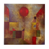 Paul Klee Red Balloon Abstrakte farbenfrohe Kunst Fliese (Vorderseite)