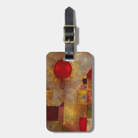 Paul Klee Red Balloon Abstrakte farbenfrohe Kunst Gepäckanhänger (Vorderseite vertikal)
