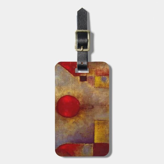 Paul Klee Red Balloon Abstrakte farbenfrohe Kunst Gepäckanhänger (Vorderseite vertikal)