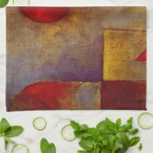 Paul Klee Red Balloon Abstrakte farbenfrohe Kunst Geschirrtuch (Gefaltet)