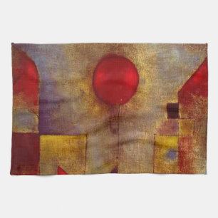 Paul Klee Red Balloon Abstrakte farbenfrohe Kunst Geschirrtuch