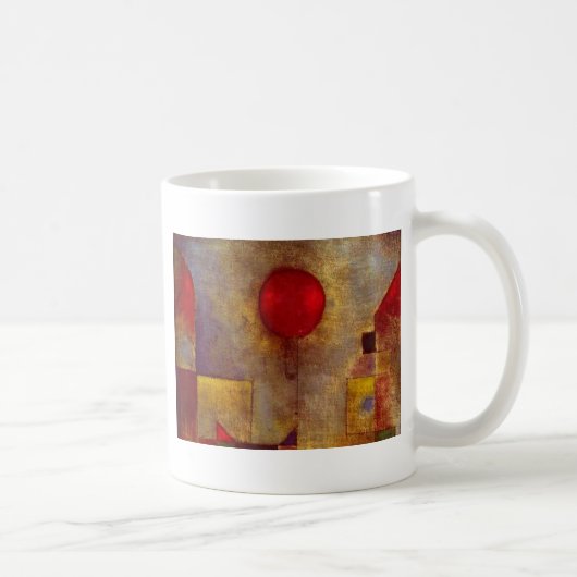Paul Klee Red Balloon Abstrakte farbenfrohe Kunst Kaffeetasse (Rechts)