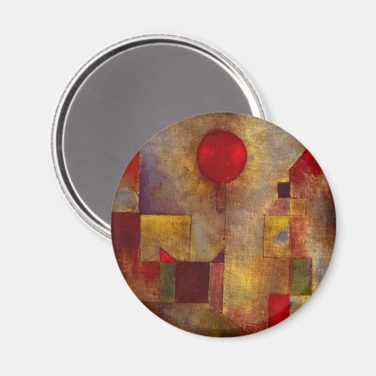 Paul Klee Red Balloon Abstrakte farbenfrohe Kunst Magnet (Vorderseite/Rückseite)